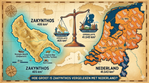 Hoe groot is Zakynthos vergeleken met Nederland?
